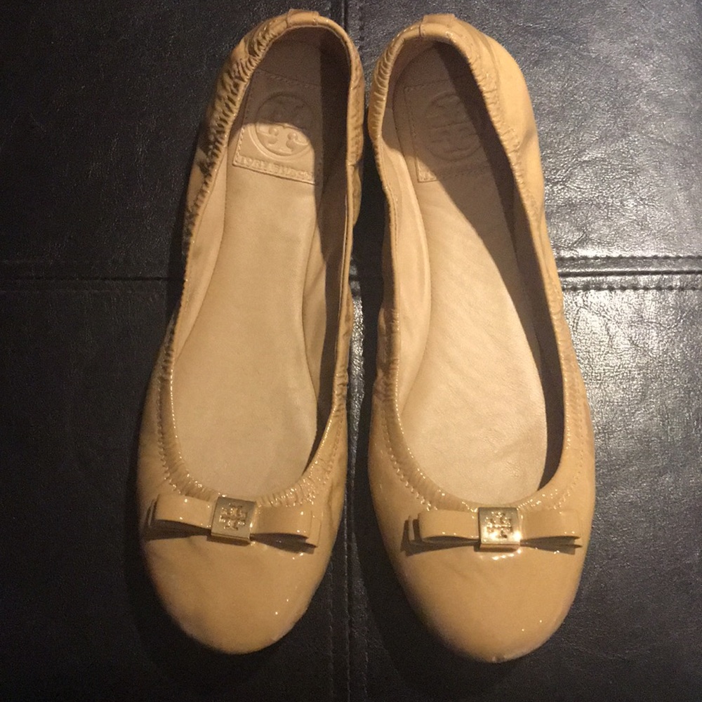 Tory Burch Nude Patent Flats